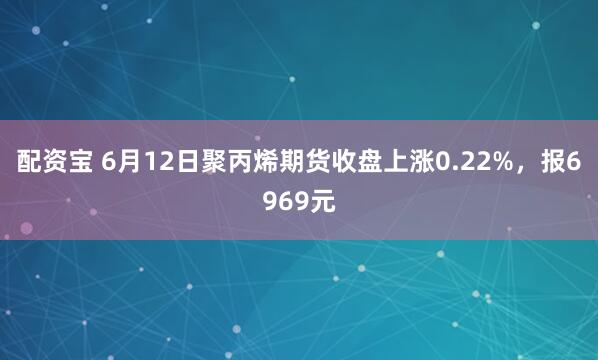 配资宝 6月12日聚丙烯期货收盘上涨0.22%，报6969元
